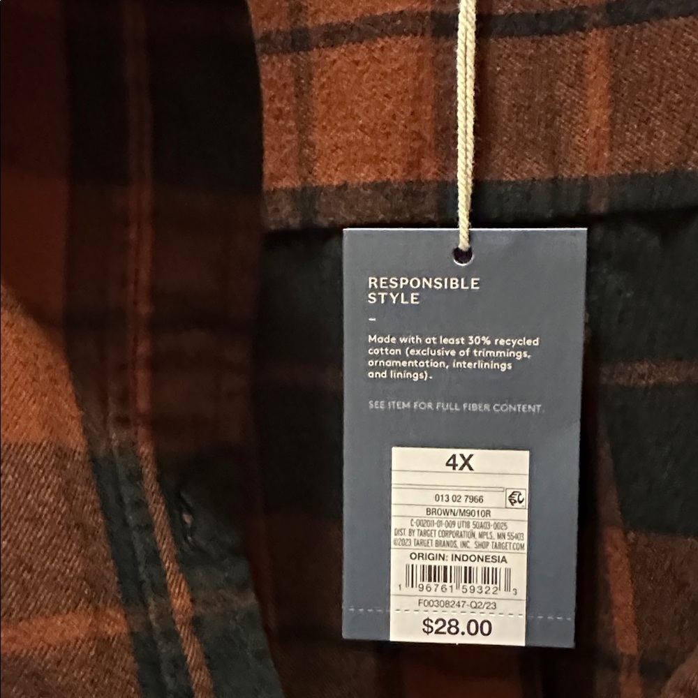 Women’s Universal Threads Oversized Flannel Sz 4X NWT - Picture 2 of 4